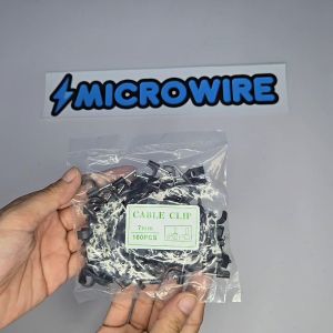 MW Black Round PVC Cable Clips | Durable Cable Clamps for Secure Wiring