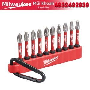 Milwaukee | Bộ Khóa Đầu Tuốc Nơ Vít Milwaukee Shock Wave Impact Bộ 10 Món Bộ Tuốc Nơ Vít Chế Biến Gỗ Chất Lượng Cao