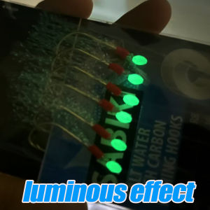 TAKBAS 1pc Sabiki Rigs with Glow Fishing Beads and High Carbon Hooks Flasher Bait Rigs for Freshwater and Saltwater Fishing