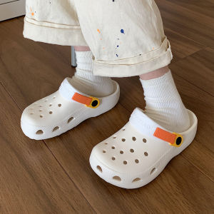 Cute Cartoon Anti-Slip EVA Slip-On Shoes for Women Summer Hollow out Design Comfortable Flat Heel Waterproof Breathable