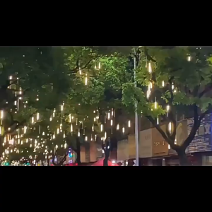 Plug In Meteor Light Strip Bar Hanging on A Tree Waterproof Christmas Lights Applicable Christmas Outdoors Courtyard Atmosphere Decoration Party Grassland Garden Villa