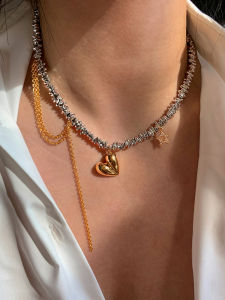 CAFFTI | Gold Silver Heart Pendant Necklace