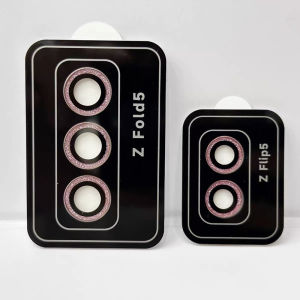 Metal Ring Glitter Diamond Camera Protector For Samsung Galaxy Z Fold 7 6 5 4 Camera Lens Protection Tempered Glass Full Cover