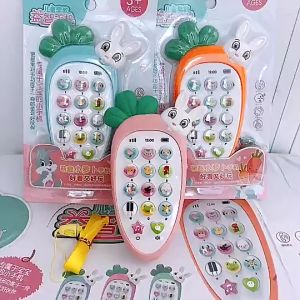 Điện thoại đồ chơi cho bé có nhạc thông minh hình cà rốt.Điện thoại trẻ em _đồ chơi điện thoại cho bé