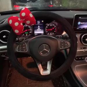 High-grade Ice Silk Car Seat Belt Cover Cute Cartoon Red Dot Bow Auto Shoulder Pad Strap Harness Cushion Seatbelt Protector