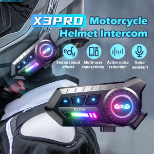 Motor Helmet Intercom Bluetooth Headset Wireless IP67 Level Waterproof Free Noise Ultra Long Standby Multi Person Interconnection Intercom Earphones 摩托车头盔对讲耳机
