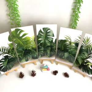 TENNESY Hiasan Dinding Aesthetic 1 Set 5 Panel Abstract Tropical Flowers Wall Decor Dekorasi Rumah