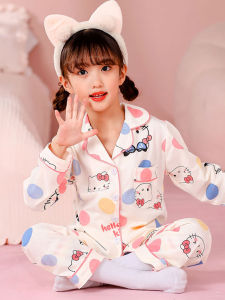 Childrens Cotton Pajamas Long Sleeve Thin Home Clothes Set Princess Style Baby Air Conditioning Clothing Breathable Moisture Wicking