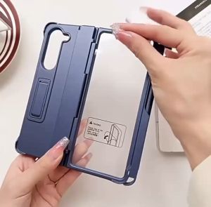 CASE CASING FOR SAMSUNG GALAXY Z FOLD 4 Z FOLD 5 Z FOLD 6 Z FOLD 7 / ZFOLD4 ZFOLD5 ZFOLD6 ZFOLD7 Luxury Frosted Hinge Folding Case With Pen Suitable Kick Stand - IPONE CASE - IP-250