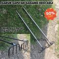 Garukan Sampah panjang/Garuk Got selokan/Alat bersih sampah/Garuk Besi Ulir mata 6/Garukan gagang besi murah/Promo Garuk sampah selokan kerja bakti/perabot rumah. 