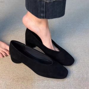 Black Leather Mary Jane Shoes Womens French Style round Head Commute Single Shoes Small Leather Shoes Retro One-Strap Design
