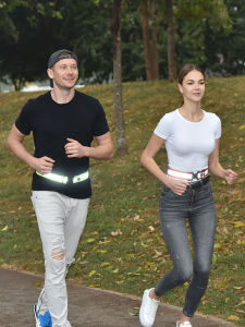 Aykrm Night Running Reflective Vest Sport Girdle Fluorescent Clothes Running Cycling Vest Vest Adjustable Clothing Stretch