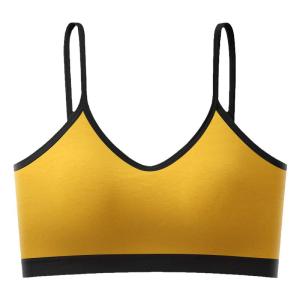 Pure Cotton Sports Bra for Girls No Steel Ring Gathered Vest Style Summer Versatile Underwear Comfortable Breathable Bralette