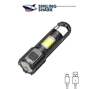 SMILING SHARK | Đèn Pin LED Smiling Shark SD-5253 Siêu Sáng Có Thể Sạc Lại Cầm Tay Bền Lâu Dùng Ngoài Trời Chống Nước 5W 160 Lumens