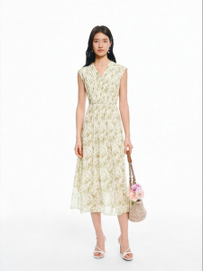 Koradior | Elegant Slimming Accordion Pleat Chiffon Dress