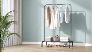 Dazioter Clothes Rack Floor Sampayan Balcony Clothes Hanger Wardrobe Clothing Drying Rack Coat Rack for Modern Home Use