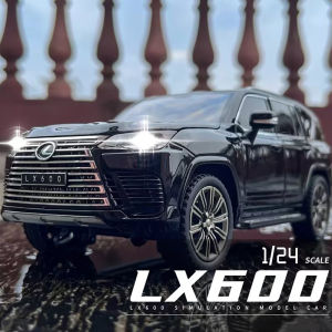 1:24 LX600 ES300H Models Alloy Diecast Toys Cars 6 Doors Opened Sound Light Pull Back Front Wheel Steering Vehices Kids Present