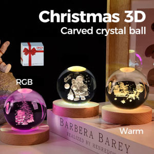 GEEK 3D Light Crystal Ball Nightlight: A USB Powered Wooden Base Christmas Gift