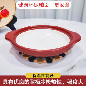 Ceramic Sand Pot Restaurant Grade Commercial Use Deep Dish Resistant to Crack High Temperature Resistant for Stove Top Cooking