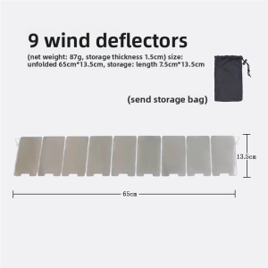 MONLEYTA | Outdoor Camping Windshield Aluminum Alloy Cassette Stove Gas Range Hood Shield Windproof Barrier Magnetic Anti- Wind Circle