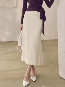 Roey s house | Elegant Slit Knitted Pencil Skirt Women Autumn Office Wear