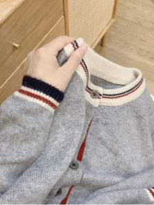 Áo Len Cardigan Dệt Kim Dáng Rộng Cổ Tròn Màu Khối Phong Cách Anh Dành Cho Nữ Áo Khoác Ngoài Mùa Xuân Thu Áo Len Dệt Kim