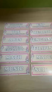 SUBJECT STICKER LABER FOR GRADE 1 TO 3 DISNEY (WATER PROOF DECAL STICKER)