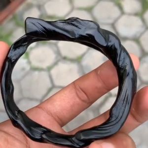 Gelang Akar Bahar Hitam Natural Berserat Size Sedang