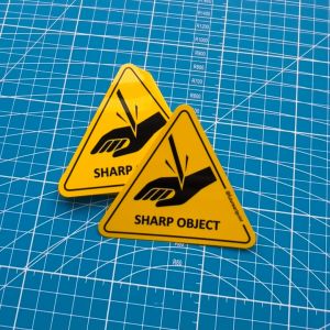 Sharp Object. Sign Label Notice Signage. Notice. Triangle. Laminated Waterproof Scratch Resistant. Suitable for Indoor and Outdoor.