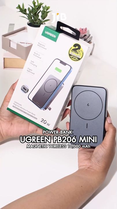 POWER BANK (แบตเตอรี่สำรอง) UGREEN PB206 MINI MAGNETIC WIRELESS 10000 mAh (15086)
