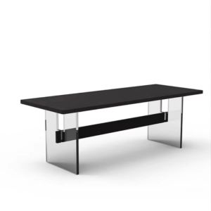 Modern Minimalist Acrylic Floating Table Wooden Tea Making Table Home Work Desk Art Style Long Rectangle Single Layer Table