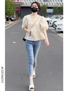 ชุดเดรสแขนพองสไตล์ย้อนยุคสำหรับผู้หญิง ชุดเดรสคอตั้ง ชุดเดรสยูนิฟอร์มนักเรียน ชุดเดรสทำงาน ชุดเดรสฤดูร้อน