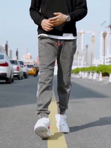 Celana Jogger Jeans Korea Denim Terpopuler - Pinggang Elastis dengan Tali Serut Jogger Jeans Pria Celana Jeans Pria Celana Jogger Sweatpants