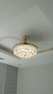 Quạt trần giấu cánh khi tắt có điều khiển từ xa đẹp để trang trí và mát