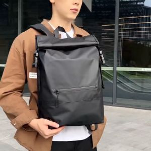 Techdoo Tas Ransel Sekolah Kerja Pria Casual Tas Punggung PU Leather Tas Laptop Waterproof TR449
