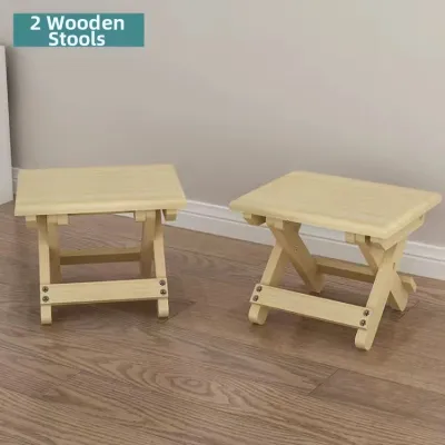 Outdoor Portable Real Wood Folding Stool Picnic Drawing Fishing Home Camping Small Bench Living Room Karat Wooden Chair