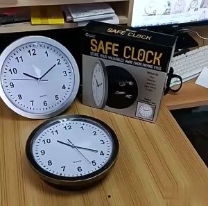 Jam Dinding Besar Bulat Vintage with Hidden Storage Box unik 3d aesthetic kamar / hiasan ding ding
