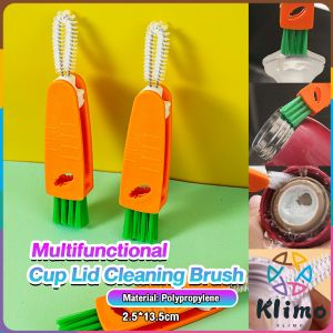 KLIMO Multifunctional Cup Lid Cleaning Brush Cup Cover Lid Cleaner Mini Cute Carrot Cleaning Brush