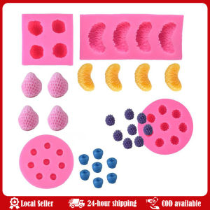 Silicone Fruit Molds Set for Cake Decorating 3D Strawberry Pineapple Raspberry Chocolate Molds Candy Jelly Gummies Soap Mold Kitchen Home Orange Petal Silicone Mold Soap Eco-friendly High Temperature Resistant Candle Making Dessert Baking Home Decor