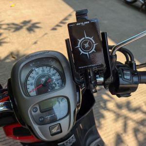 GUB P50 Phone Holder HP Motor Anti Getar Rotasi 360 Derajat  Flexible Alumunium Alloy Tempat Handphone Dudukan Pegangan Hp Ponsel di Stang Spion Motor