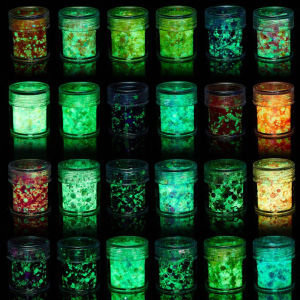 24 Colors Luminous Sequins Glow in the Dark Glitters Fillers for DIY Epoxy Resin Mold Nail Art Crafts Resin Filling Decoration