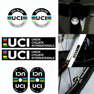 UCI Style Cycling Decor Stickers Bicycle Frame Top Tube Fork Helmet DIY Vinyl Decals Accessories For Road Mountain Gravel Bikes