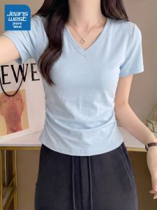 Jeanswest | Blue Short Sleeve Women T-Shirt Casual Office Wear