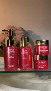 [BPOM] ELCY BEAUTY SAKURA GLOW WHITENING TERBARU ULTIMATE LC BEAUTY KF SKIN Paket | Ecer Krim Siang | Cream Malam | Toner | Sabun Elcy Sakura