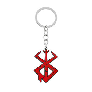 Bandai | Anime Berserk Sword Keychain Black Swordsman MetalRed Skull Keyrings