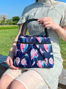 ความจุขนาดใหญ่กันน้ําสามชั้นหนาผ้า Oxford ถุงอาหารกลางวันพร้อมสายคล้องไหล่สําหรับแม่ Multi-Layer มือถือกล่องข้าวกระเป๋า