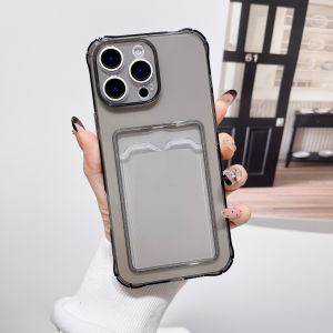 Ốp Lưng Silicon Trong Suốt Cho iPhone Pro Xs Max Air 16e XR 7 8 6 6s Plus SE 2020 2022 Có Khe Đựng Thẻ ATM Bảo Vệ Toàn Diện