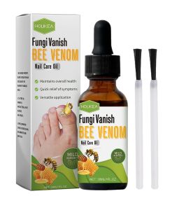 Houkea Bee Venom Care Serum Anti Infection Toe Fungal Removal Deep Moisturizing Cuticle Natural Oil Daily Maintenance Nail Care Product Bee Venom Nail Fungus Solution Treatment Foot Onychomycosis Thickening Damaged Soft Nail Safe Nutrient Nail Protection