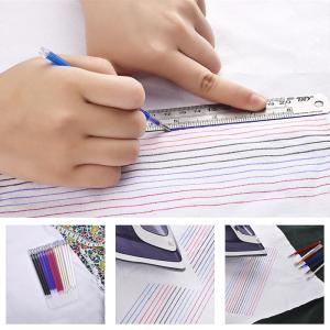 20Pcs/Set High Temperature Disappearing Erasable Gel Pen Refill Textile Fabric Marker Pens Heat Dressmaking PU Leather Sewing