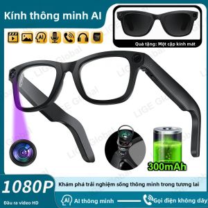 LIGE AI Kính Thông Minh Camera HD 8MP Video 1080P Pin 300mAh Cuộc Gọi Bluetooth Trợ Lý Giọng Nói Kính Râm Dành Cho Nam Giới Phụ Nữ